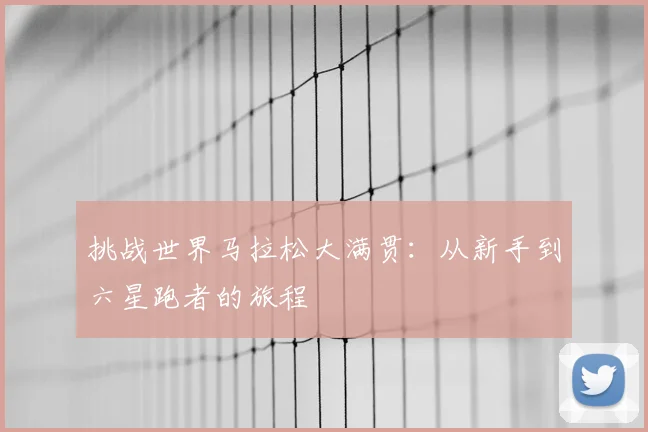 挑战世界马拉松大满贯：从新手到六星跑者的旅程